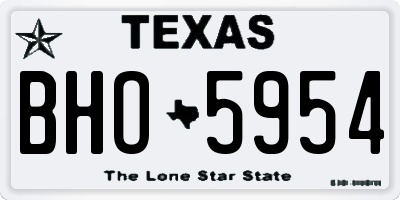TX license plate BHO5954