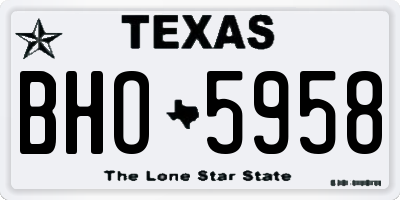 TX license plate BHO5958