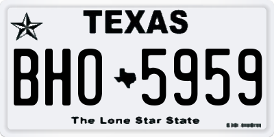 TX license plate BHO5959