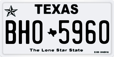 TX license plate BHO5960