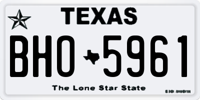 TX license plate BHO5961