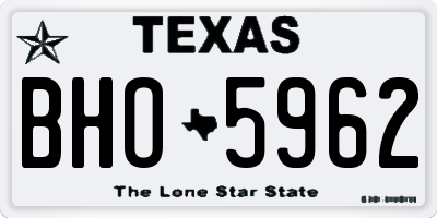 TX license plate BHO5962