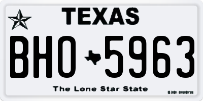 TX license plate BHO5963