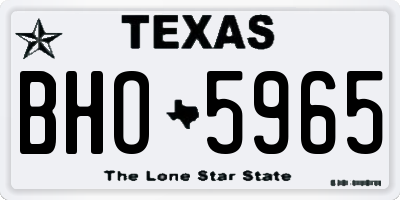 TX license plate BHO5965