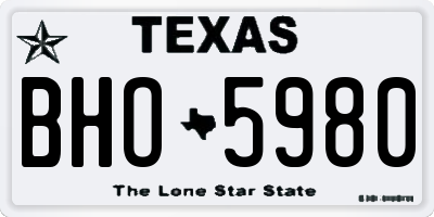 TX license plate BHO5980