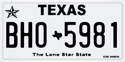 TX license plate BHO5981