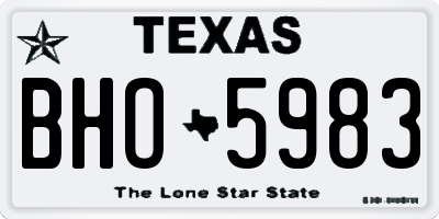 TX license plate BHO5983