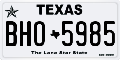 TX license plate BHO5985
