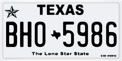TX license plate BHO5986