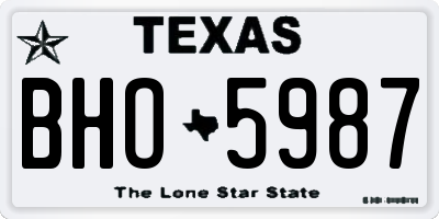 TX license plate BHO5987