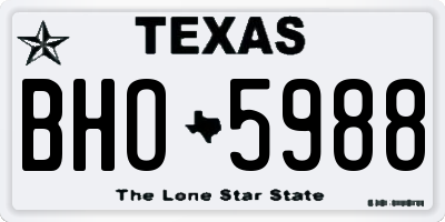 TX license plate BHO5988