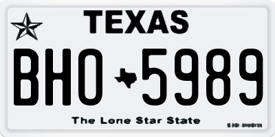 TX license plate BHO5989