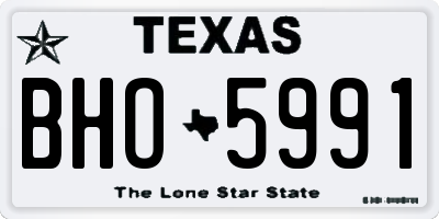TX license plate BHO5991