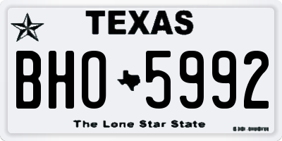 TX license plate BHO5992