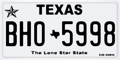 TX license plate BHO5998