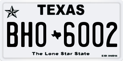 TX license plate BHO6002