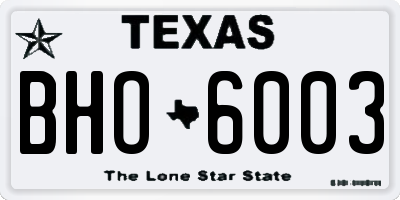 TX license plate BHO6003