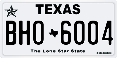 TX license plate BHO6004