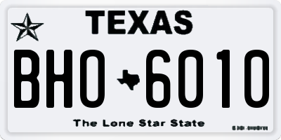 TX license plate BHO6010