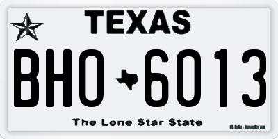 TX license plate BHO6013