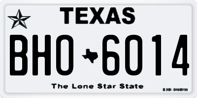 TX license plate BHO6014