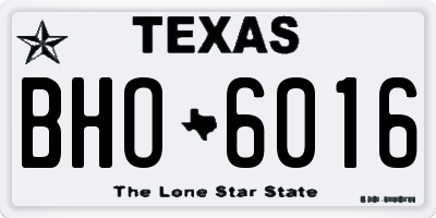 TX license plate BHO6016