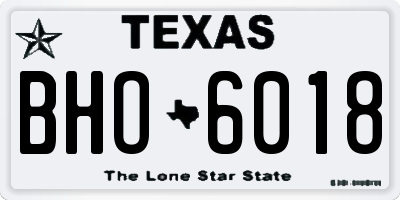TX license plate BHO6018