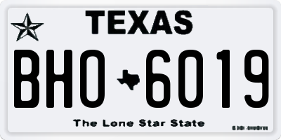 TX license plate BHO6019