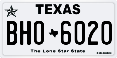 TX license plate BHO6020