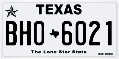 TX license plate BHO6021