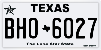 TX license plate BHO6027