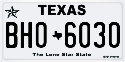 TX license plate BHO6030