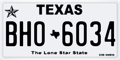 TX license plate BHO6034