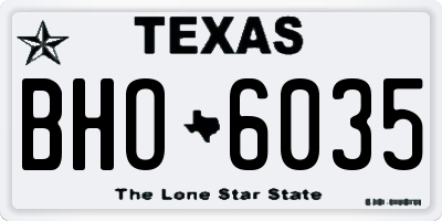 TX license plate BHO6035