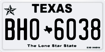 TX license plate BHO6038