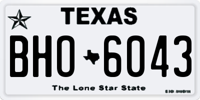 TX license plate BHO6043