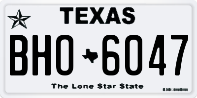 TX license plate BHO6047