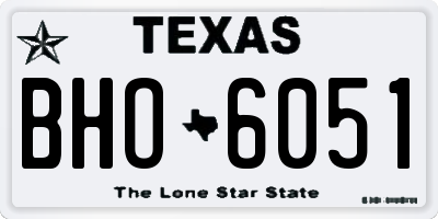 TX license plate BHO6051