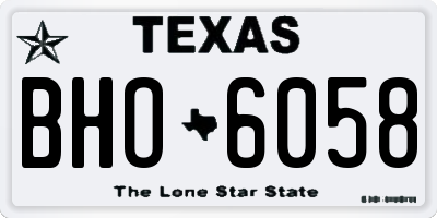 TX license plate BHO6058