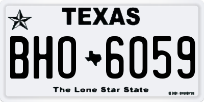 TX license plate BHO6059