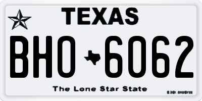 TX license plate BHO6062