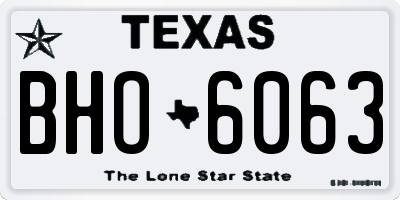 TX license plate BHO6063