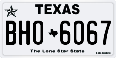 TX license plate BHO6067