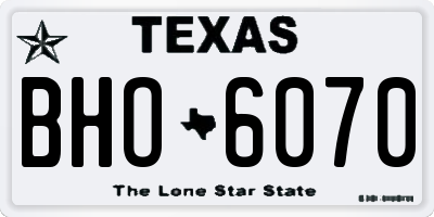 TX license plate BHO6070