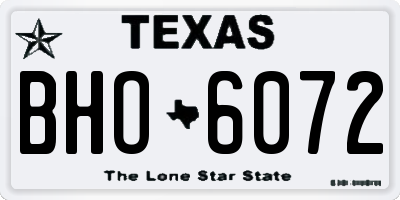 TX license plate BHO6072
