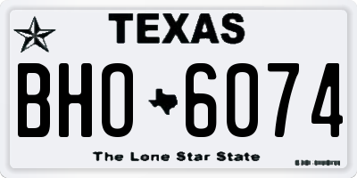 TX license plate BHO6074