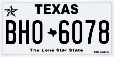 TX license plate BHO6078