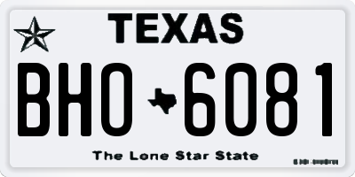 TX license plate BHO6081