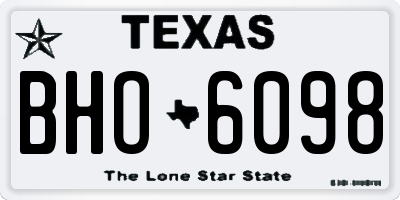 TX license plate BHO6098