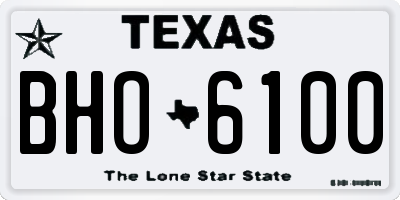 TX license plate BHO6100